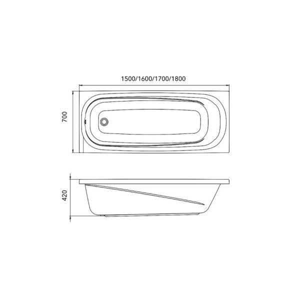 Ванна стальная FLUMEN EMS 140x70x39 см от магазина ЛесКонПром.ру