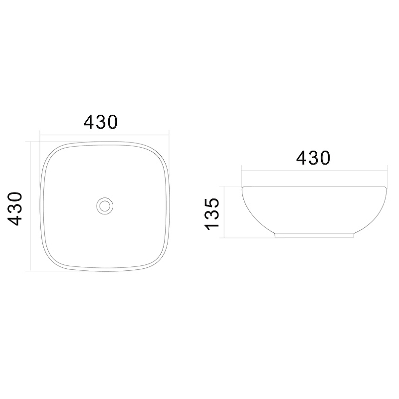 Раковина-чаша AM.PM Universal 43 C8FC0X043GWSQ Белая от магазина ЛесКонПром.ру