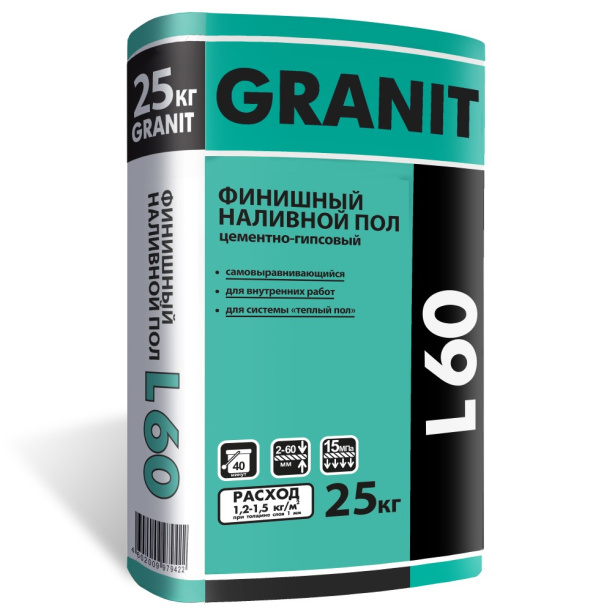 Наливной пол GRANIT L60 самовыравнивающийся 25 кг от магазина ЛесКонПром.ру