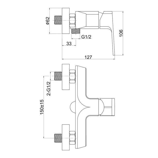 Смеситель для душа Cersanit Wisla хром от магазина ЛесКонПром.ру