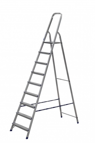 Стремянка алюминиевая с чехлом органайзером Алюмет 9 ступеней арт. Ам709 АК от магазина ЛесКонПром.ру