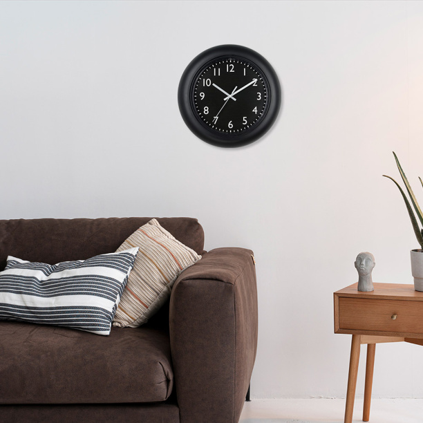 Часы настенные круглые Индастри d30 см черные от магазина ЛесКонПром.ру