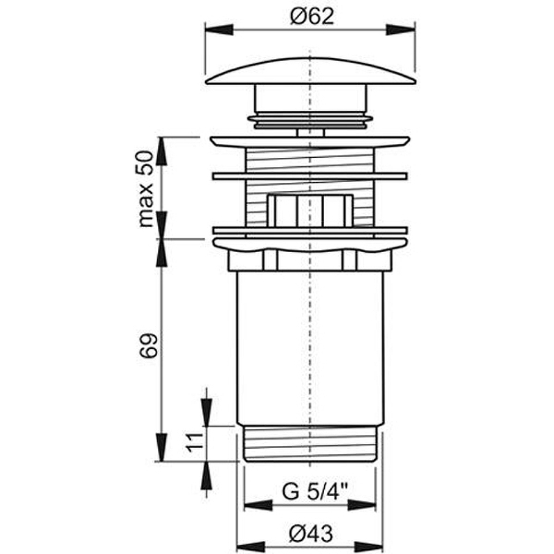 Донный клапан Ravak X01748 Сlick-Сlack Черный от магазина ЛесКонПром.ру