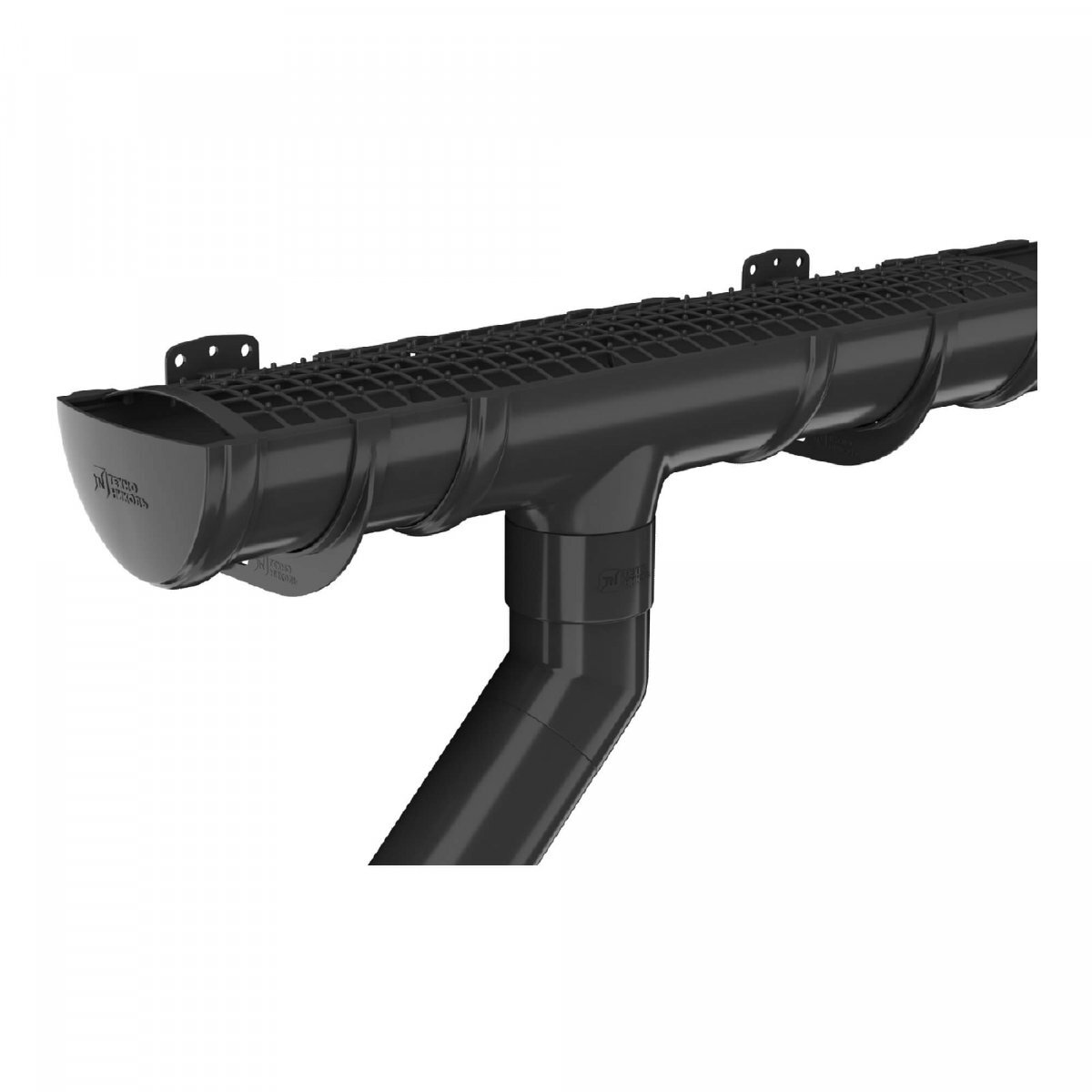 Решетка желоба защитная ТЕХНОНИКОЛЬ ПВХ 125/82, черный от магазина ЛесКонПром.ру