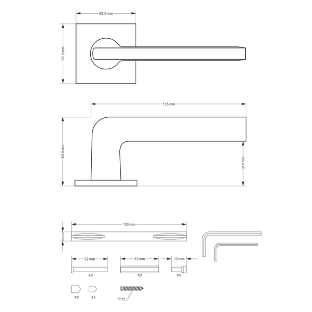 Ручки дверные NEODECO Earth EN черные от магазина ЛесКонПром.ру