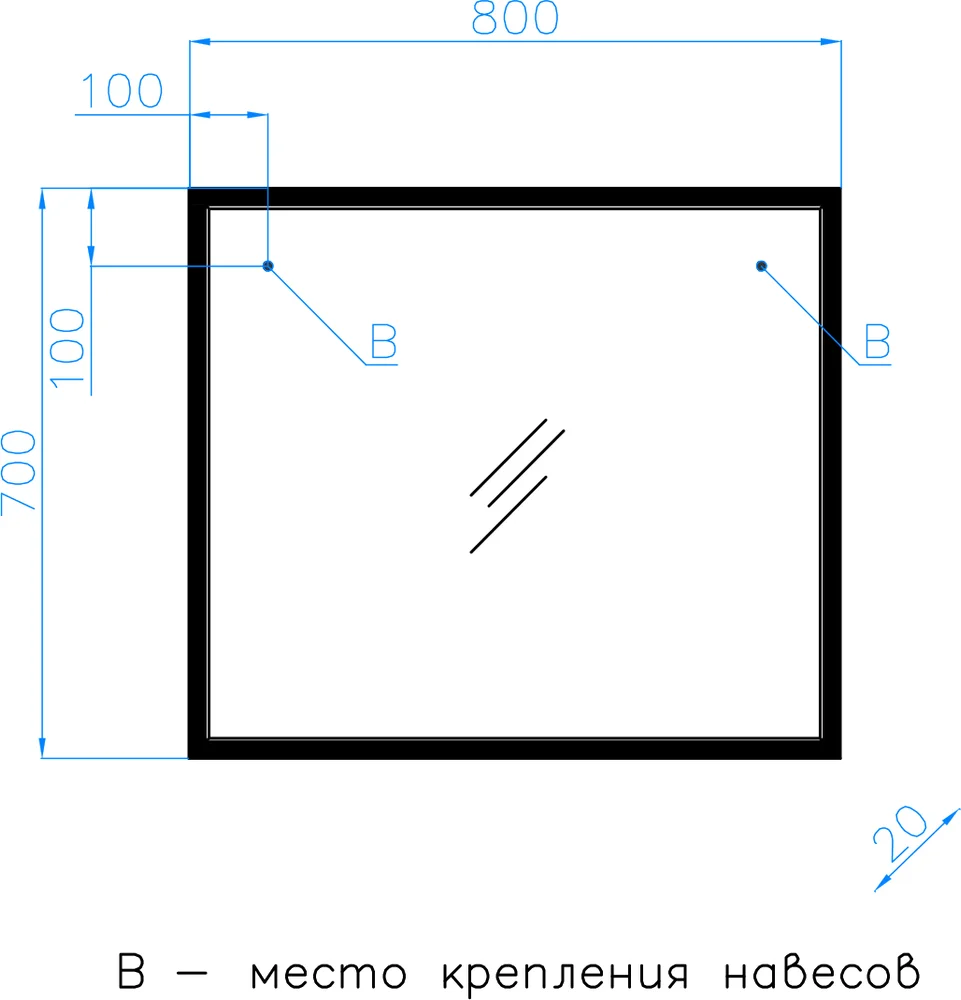 Зеркало Style Line Лофт 80 бетон от магазина ЛесКонПром.ру