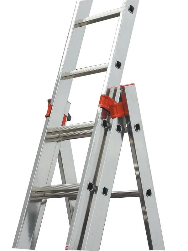 Лестница алюминиевая трехсекционая KRAUSE TRIBILO 3х6 от магазина ЛесКонПром.ру