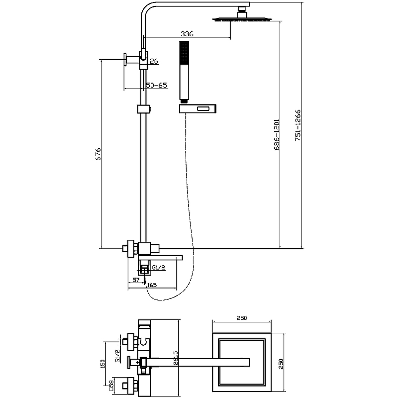 Душевая система Agger Great A2893300 Хром от магазина ЛесКонПром.ру