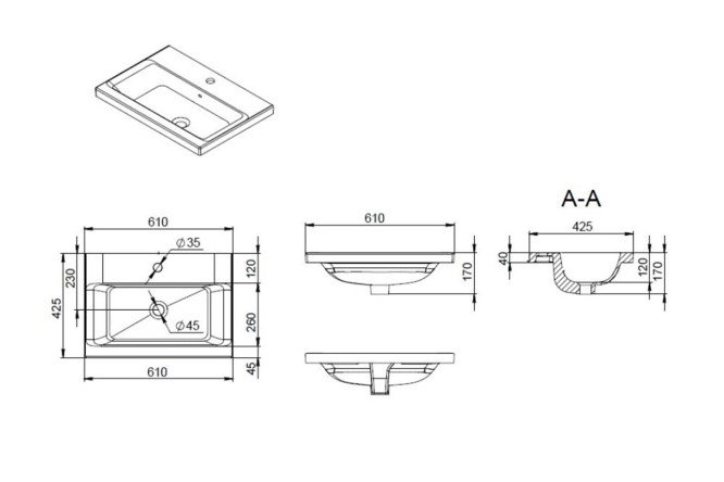 Раковина встраиваемая AM.PM Gem M90WCC0602BM 80544465 от магазина ЛесКонПром.ру