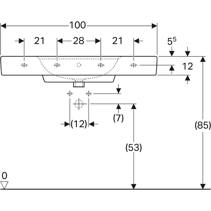 Раковина Geberit Renova Plan 100 122100000 Белая от магазина ЛесКонПром.ру