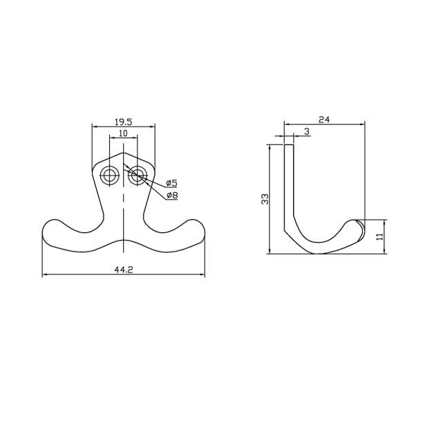 Крючок мебельный JET 553 черный никель от магазина ЛесКонПром.ру