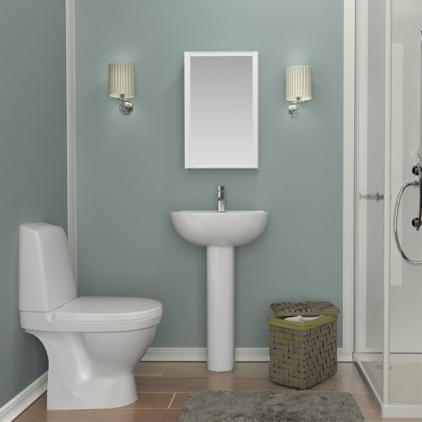 Шкаф зеркальный Berossi Hilton 35х55см пластик белый от магазина ЛесКонПром.ру