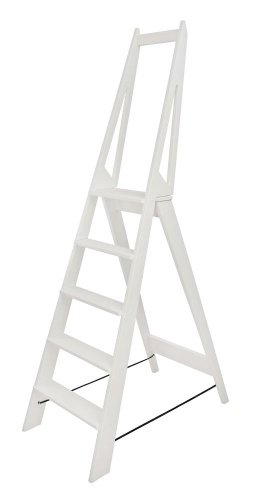 Стремянка деревянная Hoz-Block Стиль 5 ступеней Белая (арт. СДС-5Б) от магазина ЛесКонПром.ру