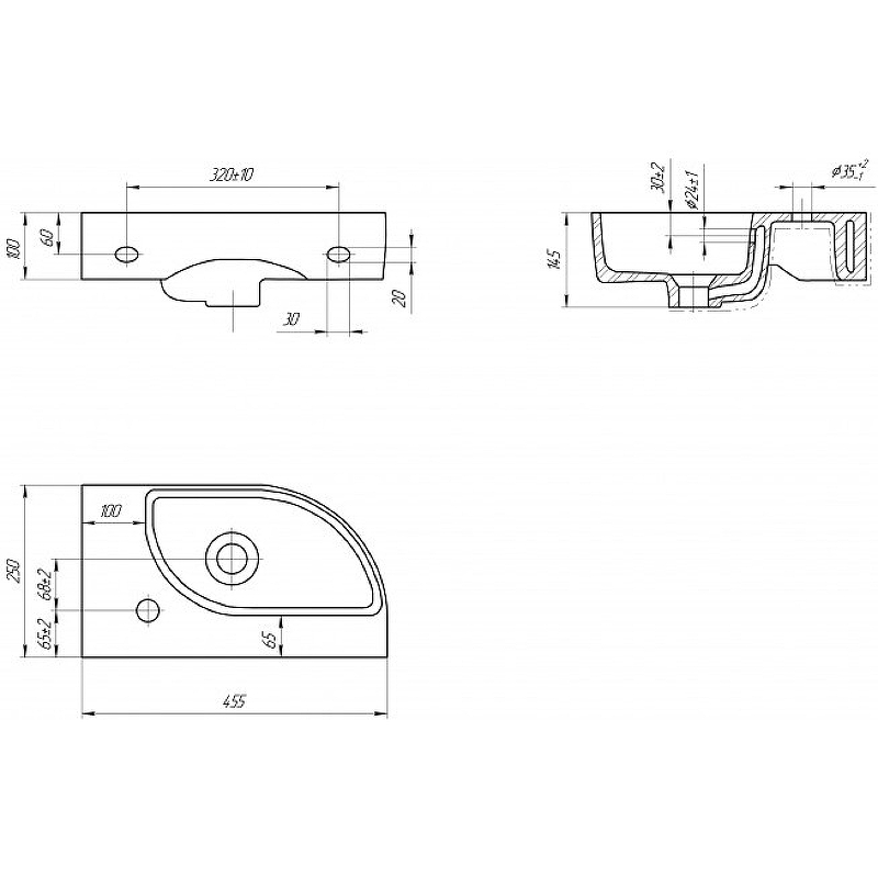 Раковина Cersanit Cameo 45 L 63405 Белая от магазина ЛесКонПром.ру