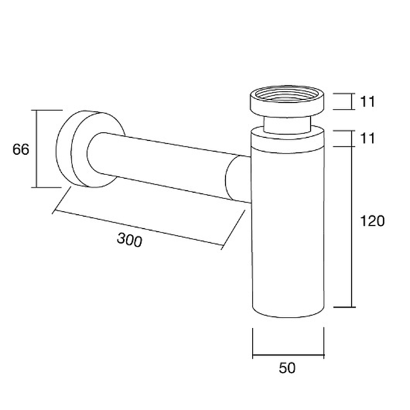 Сифон для раковины Margaroli 250LSCR Хром от магазина ЛесКонПром.ру