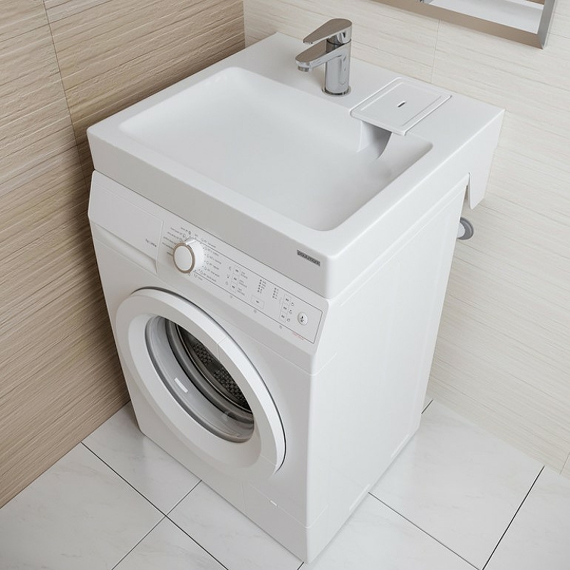 Раковина Paulmark Berg 60 PM710431 на стиральную машину Белая от магазина ЛесКонПром.ру