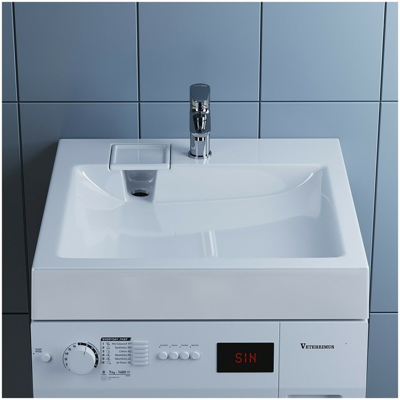 Раковина Paola Siena 60x60 на стиральную машину Белая глянцевая от магазина ЛесКонПром.ру