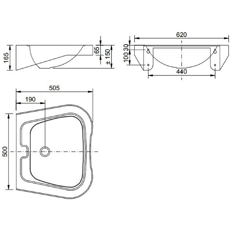 Раковина Nofer 62 13024.2.S Матовая нержавеющая сталь от магазина ЛесКонПром.ру