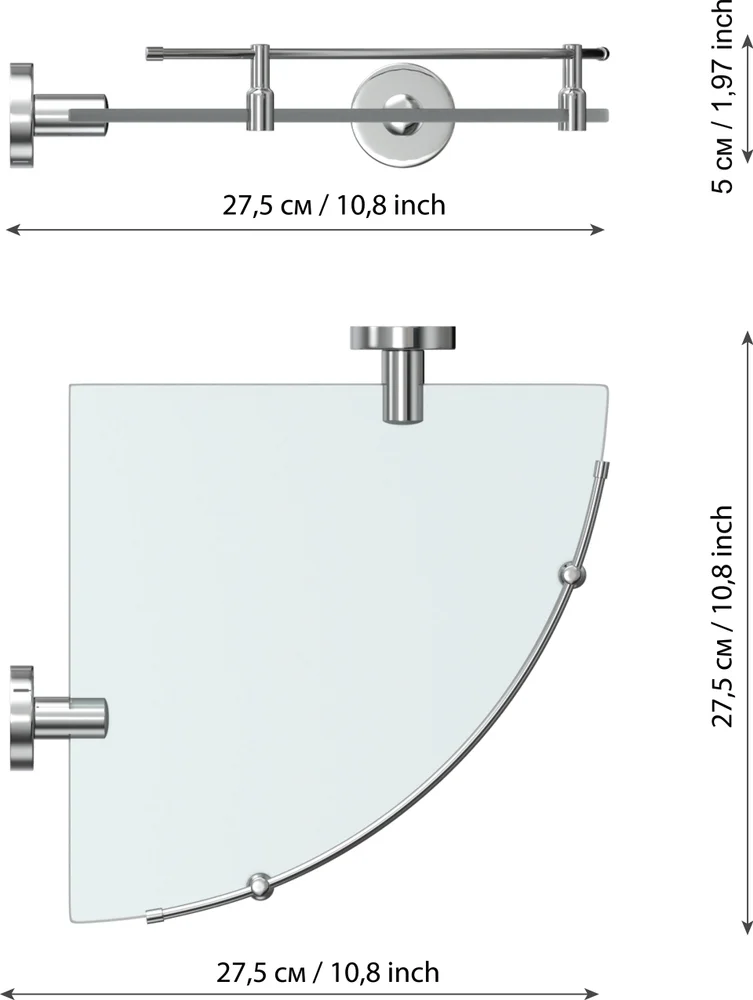 Полка Fora Long L035M угловая от магазина ЛесКонПром.ру