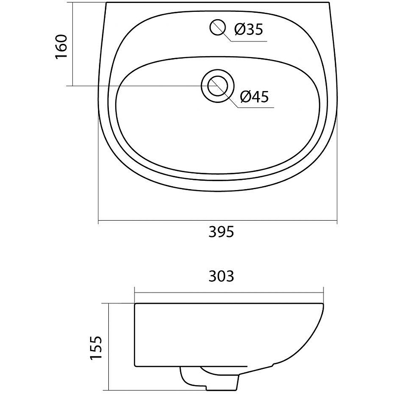 Раковина Santek Анимо 40 1WH110490 Белая от магазина ЛесКонПром.ру