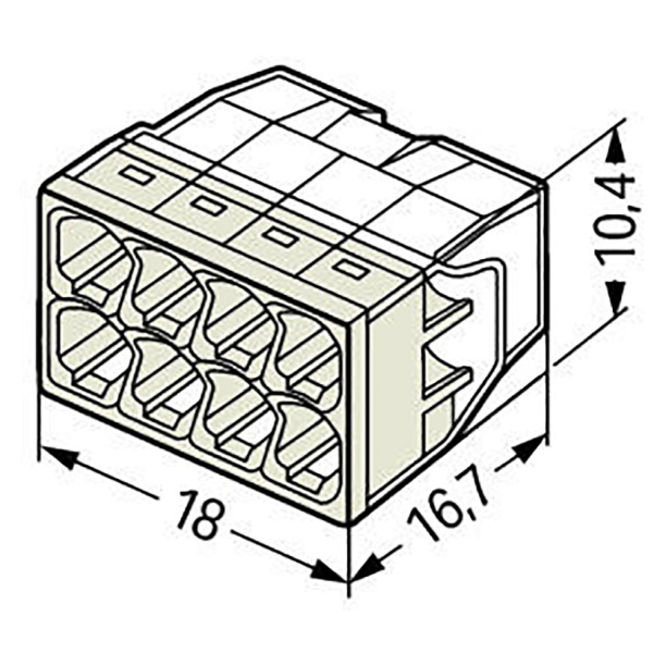 Клемма WAGO 8-проводная 6 шт от магазина ЛесКонПром.ру