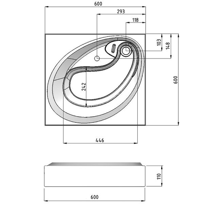 Раковина Madera Ameli 60 4627173210416 на стиральную машину Белая от магазина ЛесКонПром.ру