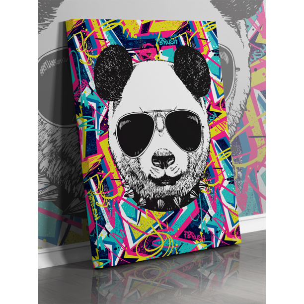 Канвас 40х50 см Граффити Панда от магазина ЛесКонПром.ру