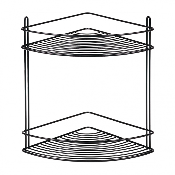 Полка сетчатая ЧМЗ 2-ярусная угловая черная от магазина ЛесКонПром.ру