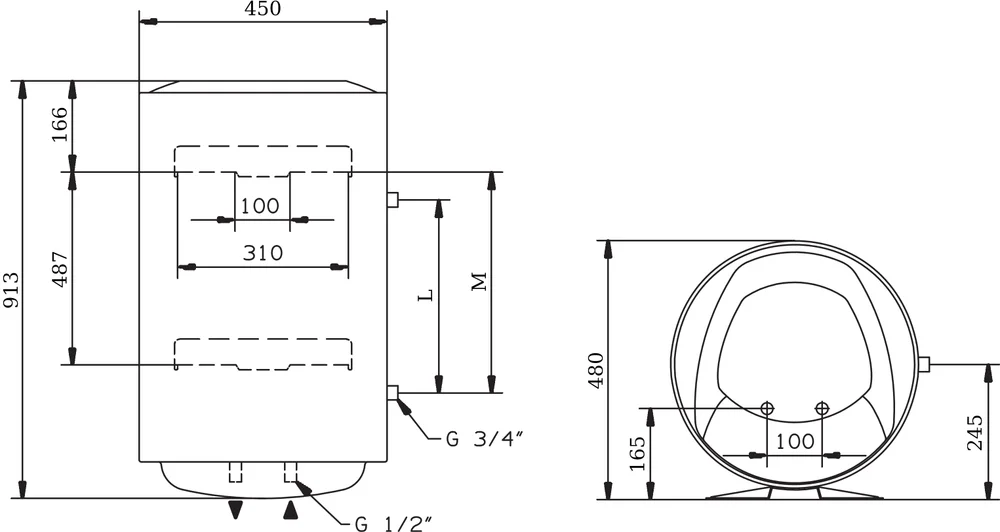 Накопительный водонагреватель Ariston PRO1 R 100 V PL электрический от магазина ЛесКонПром.ру