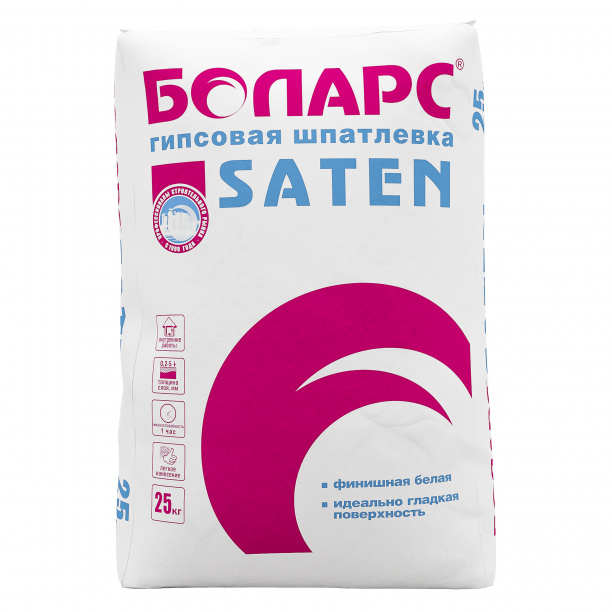 Шпаклевка гипсовая БОЛАРС Сатен 25 кг от магазина ЛесКонПром.ру