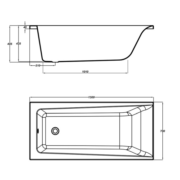 Акриловая ванна Cersanit Lorena 150x70 см от магазина ЛесКонПром.ру