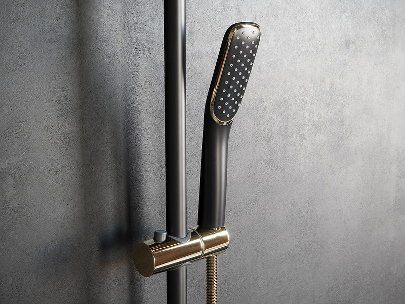 Душевая система Laguraty 7000AX Черный Золото от магазина ЛесКонПром.ру