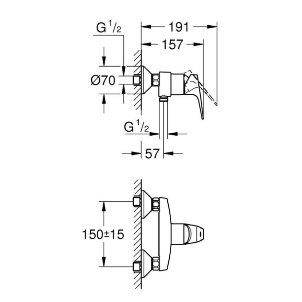 Смеситель для душа GROHE Start Flow от магазина ЛесКонПром.ру