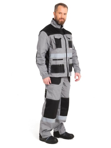 КОСТЮМ "КАНЗАС" ткань 240гр, СОП ( св.серый с черным) от магазина ЛесКонПром.ру