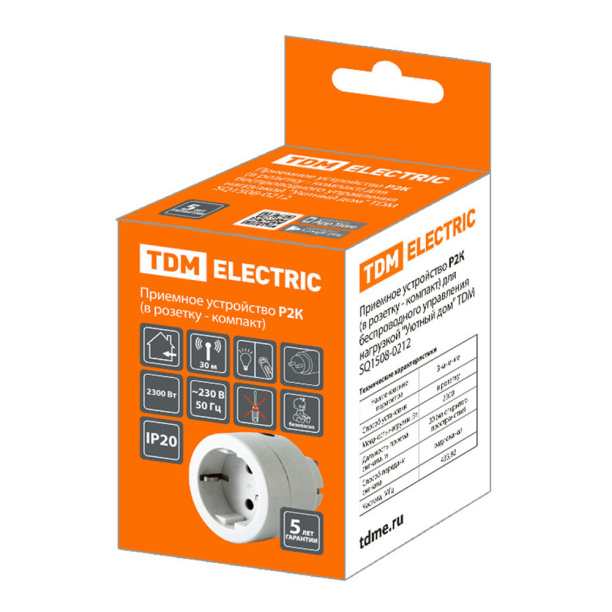 Розетка мини с реле TDM «Уютный дом» от магазина ЛесКонПром.ру