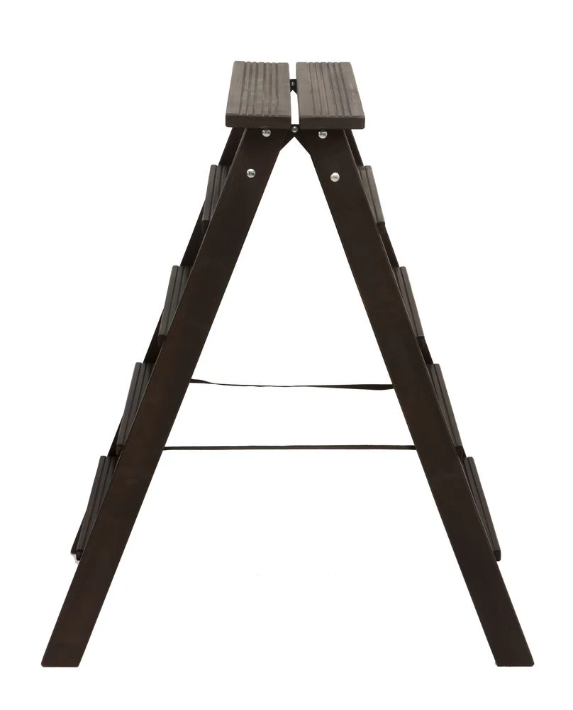 Стремянка двухсторонняя деревянная Hoz-Block Марк 5 ступеней Черная (арт. ДДС-5Ч) от магазина ЛесКонПром.ру