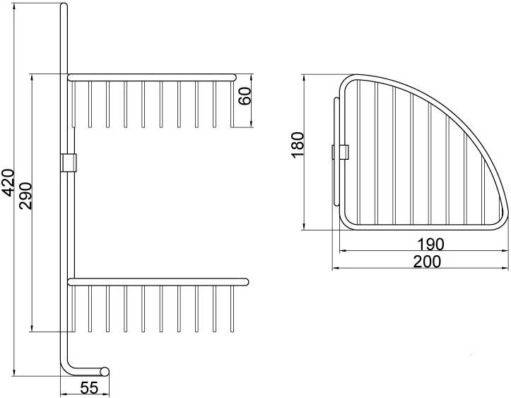 Полка Veragio Basket VR.GFT-9037.CR хром от магазина ЛесКонПром.ру