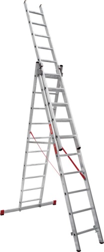 Лестница алюминиевая трехсекционная профессиональная Новая Высота 3x10 арт. 3230310 от магазина ЛесКонПром.ру