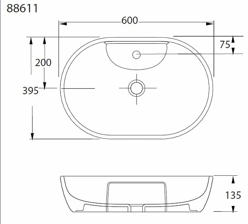 Раковина-чаша beWash Bogen 60 88611101 Белый глянец от магазина ЛесКонПром.ру