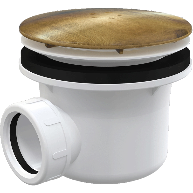 Сифон для душевого поддона Alcaplast A49ANTIC Бронза от магазина ЛесКонПром.ру