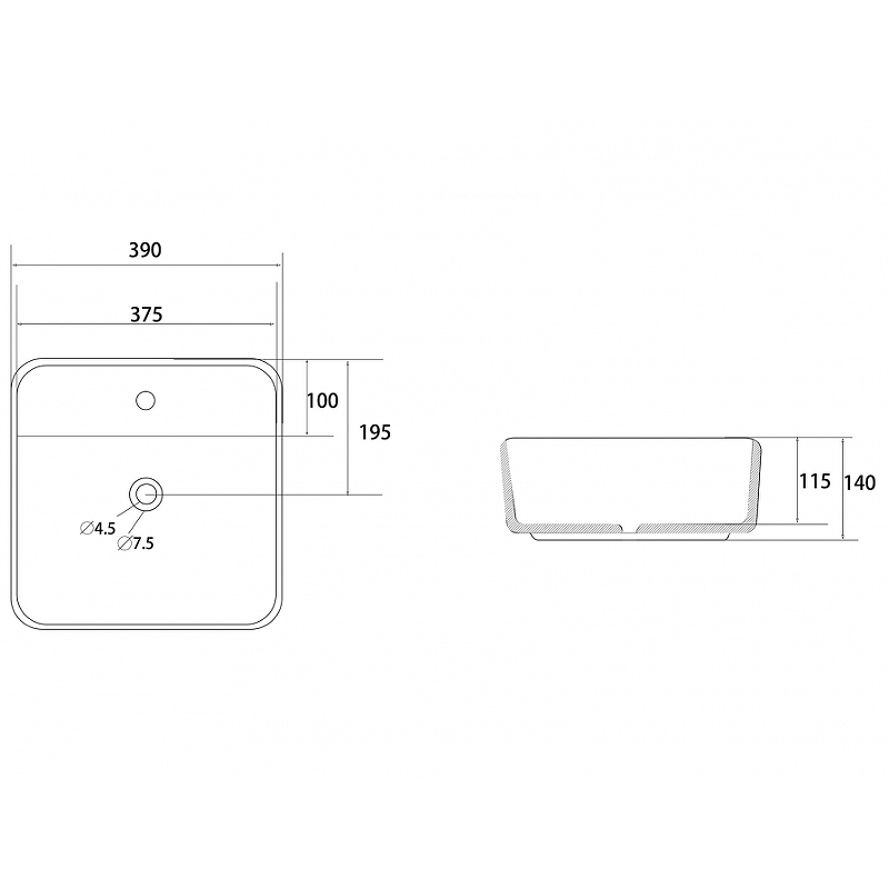 Раковина-чаша Abber Rechteck 42 AC2214 Белая от магазина ЛесКонПром.ру