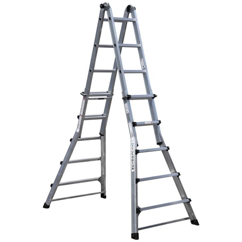 Многофункциональная алюминиевая 5-ти ступенчатая TELESKY  складная  лестница CAGSAN от магазина ЛесКонПром.ру