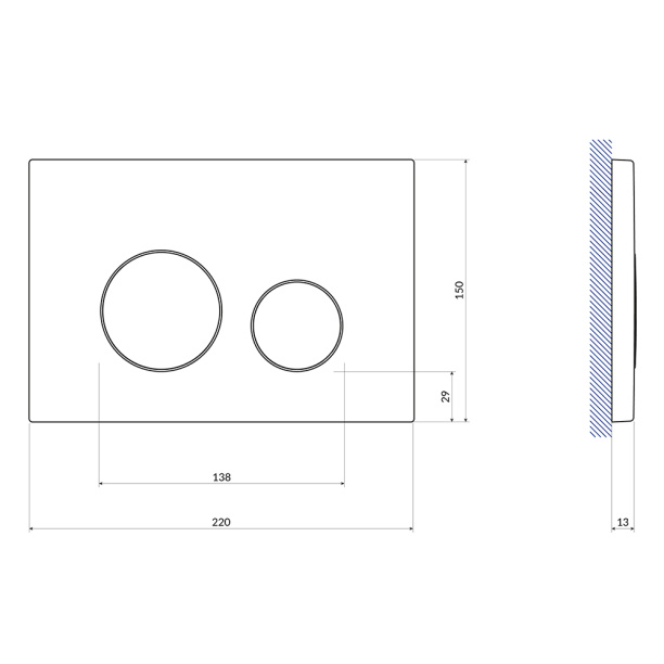 Кнопка для инсталляции Cersanit TWINS белый от магазина ЛесКонПром.ру
