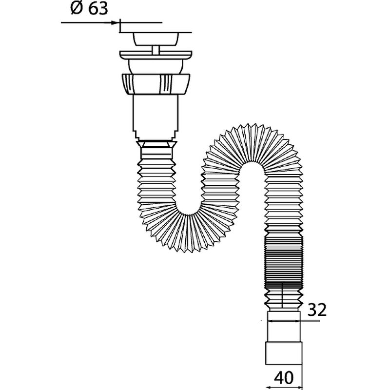 Сифон для раковины Wirquin 30717987 Нержавеющая сталь от магазина ЛесКонПром.ру