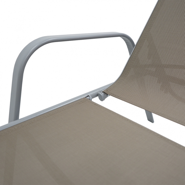 Шезлонг металлический 196x53x31 см с текстиленом от магазина ЛесКонПром.ру