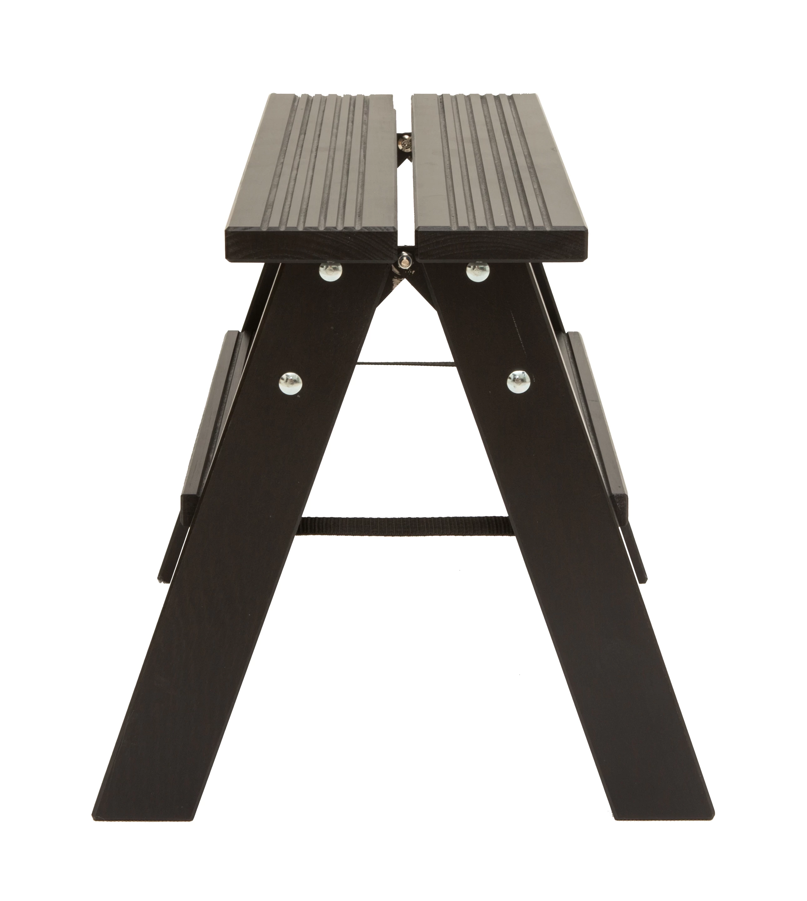 Стремянка двухсторонняя деревянная Hoz-Block Марк 2 ступени Черная (арт. ДДС-2Ч) от магазина ЛесКонПром.ру