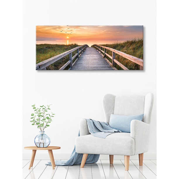 Канвас Закат на пирсе 45х115 см от магазина ЛесКонПром.ру