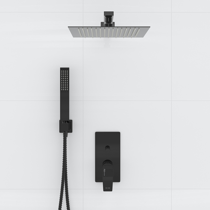 Душевая система WasserKRAFT А66209 Черный глянец от магазина ЛесКонПром.ру