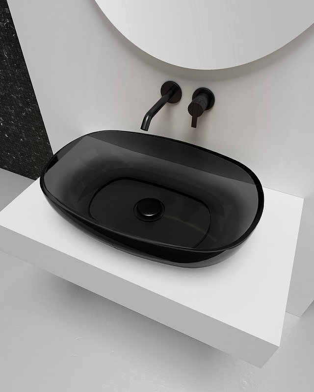 Раковина-чаша Abber Kristall 60 AT2805Onyx Черная от магазина ЛесКонПром.ру