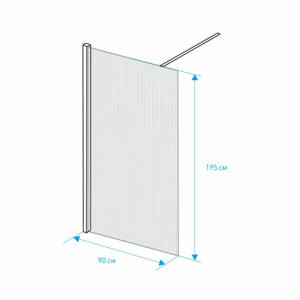 Душевая дверь FLUMEN Sangro 160х195 см черный профиль от магазина ЛесКонПром.ру